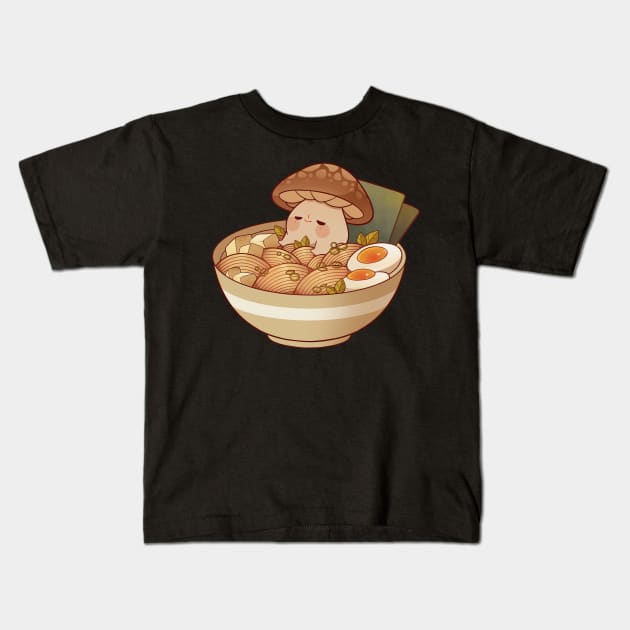 Miso Noodle Soup Kids T-Shirt by Rihnlin